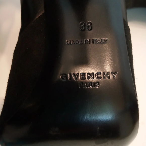 Givenchy Paris Black Suede Leather Ankle Stiletto Pointy Toe Boots sz 38, NEW - Picture 8 of 9